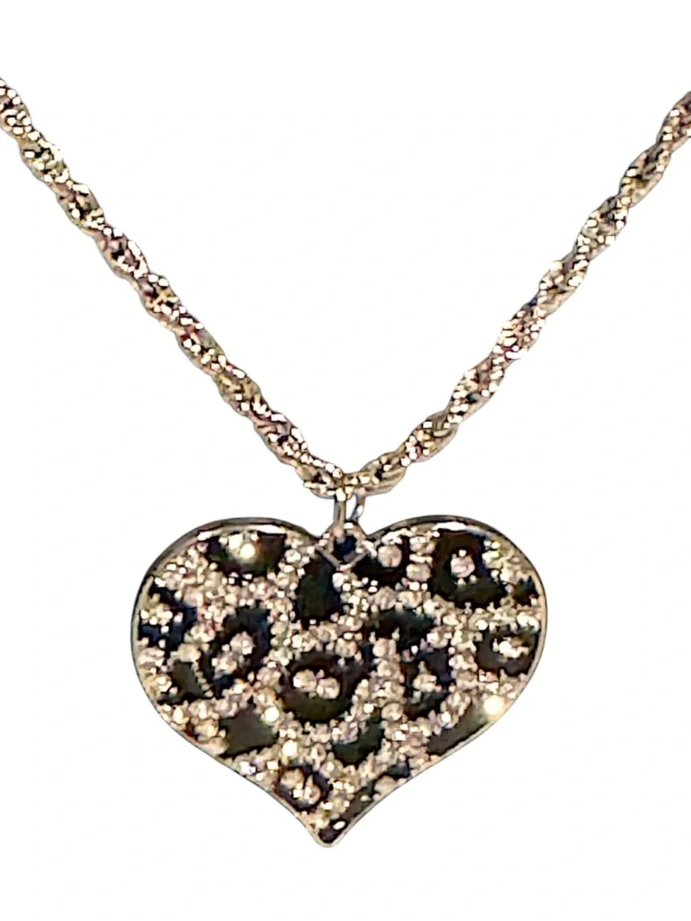 3pc Silver Heart Pendant Necklace and Floral Heart Earrings & bracelet